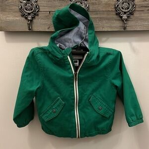 Janie and Jack Jacket & Hood Kids Size 18-24 Mos. Cotton Green Zipper